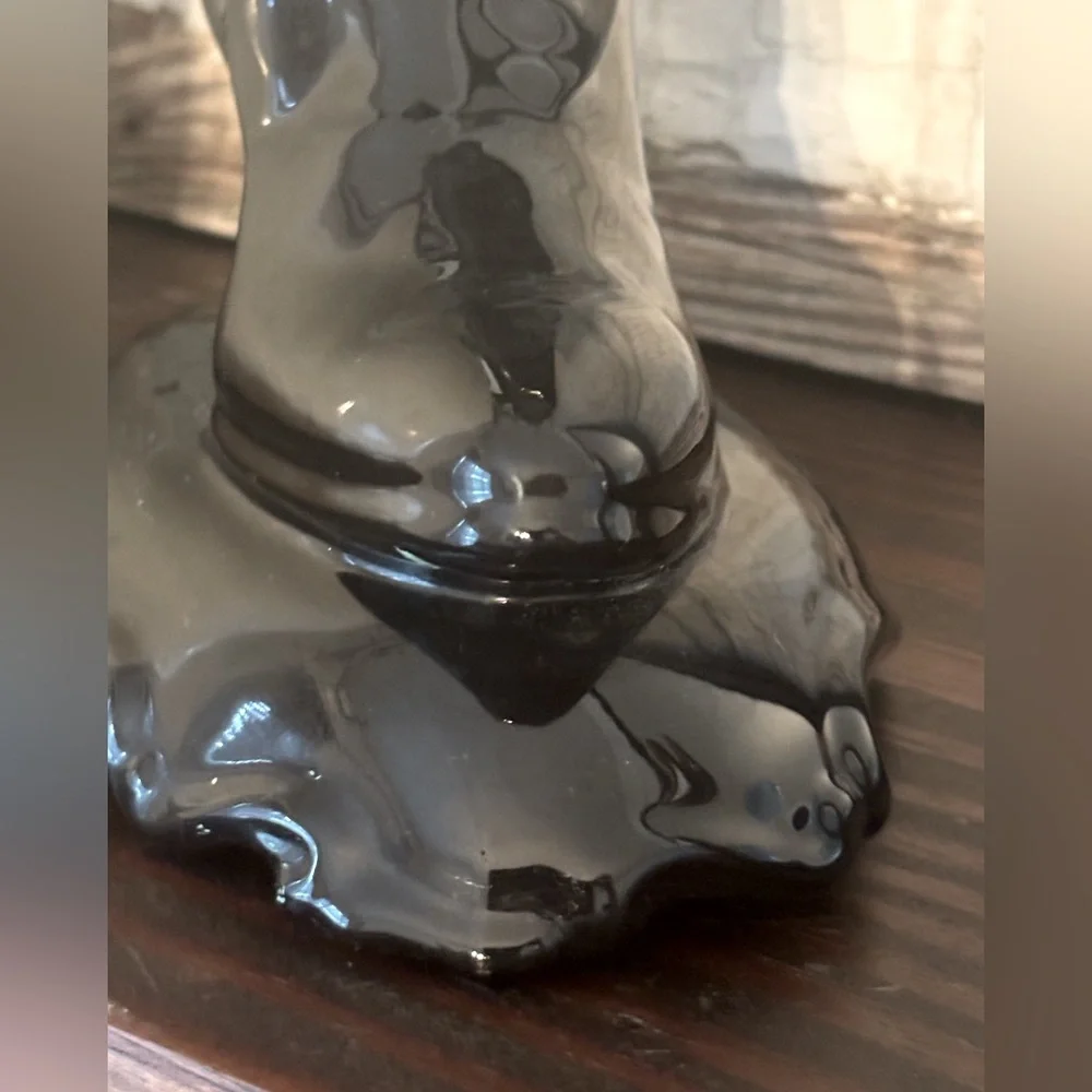 Vintage Atlantic Mold Boot Vase. Black 11”T Planter | Victorian | Gothic. EUC - Picture 7 of 10